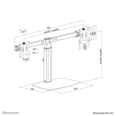 Neomounts FPMA-D865DBLACK Monitor stand 10-27" - gas spring view 15