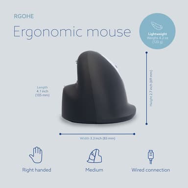 R-Go Tools Ergonomic mouse R-Go HE Break with break software, medium (hand size 165-185 mm), right-handed, Wired, black view 16