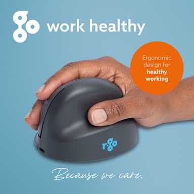 R-Go Tools Vertical mouse R-Go HE Basic, ergonomic mouse, medium (hand size ≥ 185 mm), right-handed, Bluetooth, grey view 11