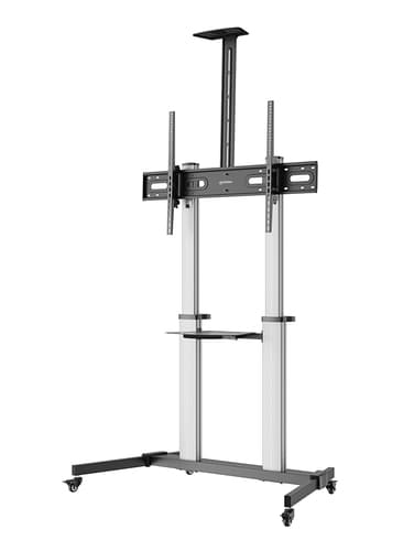 Manhattan Trolley Mount Stand for TV & Monitors, For screens: 37" to 100",VESA compatibility:all between 200x200 to 1000x600mm -check the dimensions of the four mounting holes on back of screen to ensure it fits,Max 80kg,Height adjustable 1200 to 1600mm,LFD,Bracket view 1