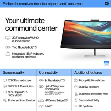 HP Series 7 Pro 39.7 inch 5K2K Conferencing Monitor-740pm view 9