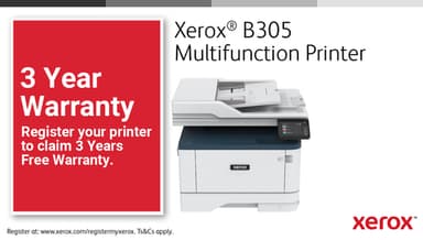 Xerox B305 A4 38ppm Wireless Duplex Copy/Print/Scan PS3 PCL5e/6 2 Trays 350 Sheets UK view 13
