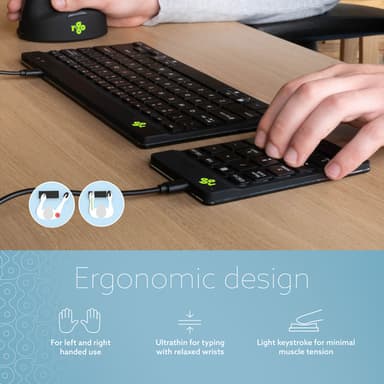 R-Go Tools Numeric keypad R-Go Numpad Break, ergonomic numeric keypad with break software, wired, black view 4