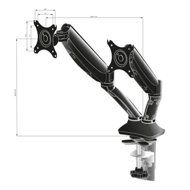 iiyama DS3002C-B1 monitor mount / stand 68.6 cm (27") Desk Black view 12