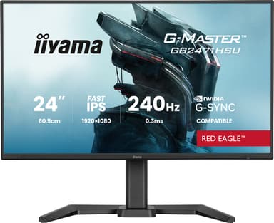 iiyama G-MASTER GB2471HSU-B1 computer monitor 60.5 cm (23.8") 1920 x 1080 pixels Full HD Black view 1