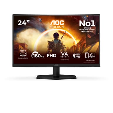 AOC G4 23.6" VA FHD 180Hz computer monitor 59.9 cm (23.6") 1920 x 1080 pixels Full HD LCD Black, Red view 3