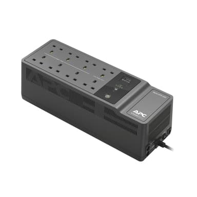 APC Back-UPS, 650VA/400W Floor/Wall Mount, 230V, 8x British BS1363A outlets, USB Type A Port, User Replaceable Battery view 1