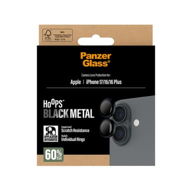 PanzerGlass ® Hoops® Camera Lens Protector Black iPhone 17 | iPhone 16 | 16 Plus Clear screen protector Apple 1 pc(s) view 3