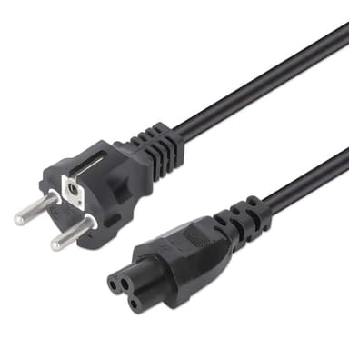 Manhattan Mains Power Cord/Cable, Euro 2-pin (CEE 7/4 Schuko) plug to C5 Female (cloverleaf/triangular), 1m, 2.5A, Lead, Lifetime Warranty view 1