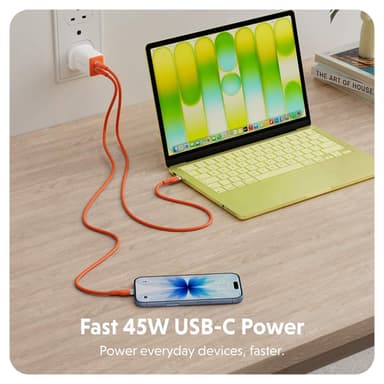 Targus HyperJuice Flex 45W GaN Laptop, Smartphone, Headset, Portable gaming console White, Orange AC Indoor view 2