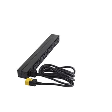 APC NetShelter Basic Rack PDU, 1U, 1PH, 3.7kW 230V 16A or 3.3kW 208V 16A, x12 C13 outlets, C20 cord view 26