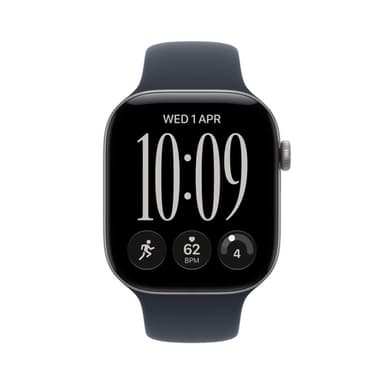 Apple Watch Series 12 GPS + Cellular 46mm Space Grey Aluminium Case with Navy Blue Sport Band - M/L view 2