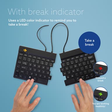 R-Go Tools Ergonomic keyboard R-Go Split Break v2 with break software, ergonomic split keyboard, QWERTY (UK), Wired, black view 10