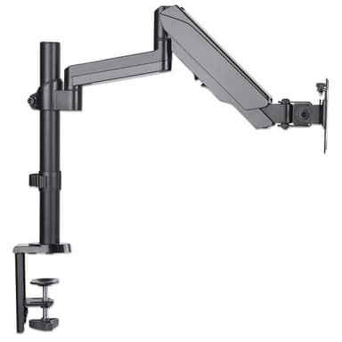 Manhattan Desk Mount for TV & Monitors (Full Motion Gas Spring), For screens 13" to 27", Clamp or Grommet Assembly, VESA compatibility: 75x75mm and 100x100mm - check the dimensions of the four mounting holes on back of screen to ensure it fits, Max 8kg, Bracket view 3