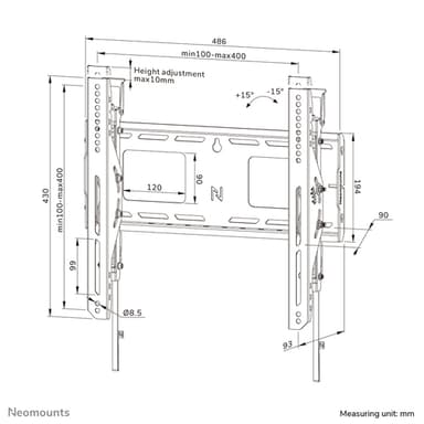 Neomounts WL35-750BL14 Heavy duty wall mount 42-75" - tilt - lockable - fast installation - TÜV view 20