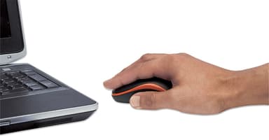 Manhattan Success Wireless Mouse, Black/Orange, 1000dpi, 2.4Ghz (up to 10m), USB, Optical, Three Button with Scroll Wheel, USB micro receiver, AA battery (included), Low friction base, Three Year Warranty view 5