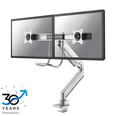 Neomounts NM-D775DXSILVER Monitor arm 10-32" - gas spring - Topfix - 180°-stop view 1