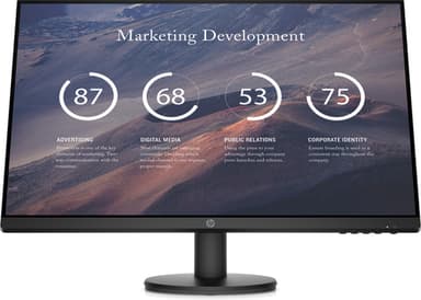 HP P27v G4 computer monitor 68.6 cm (27") 1920 x 1080 pixels Full HD LCD Black view 1