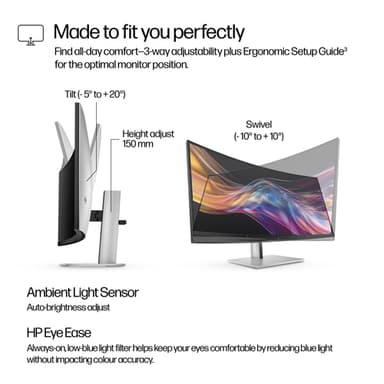 HP Series 7 Pro 37.5 inch WQHD+ Thunderbolt 4 Monitor - 738pu view 8