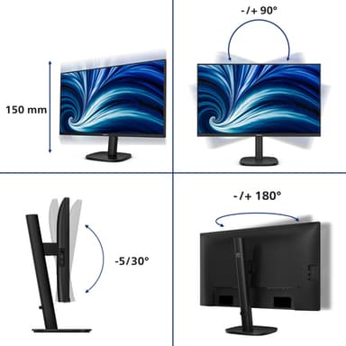 Philips 3000 series 27B2U3601/00 computer monitor 68.6 cm (27") 2560 x 1440 pixels Quad HD LCD Black view 5