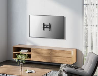 Manhattan Wall Mount for TV & Monitors (Fixed Ultra Slim), For screens 23" to 42", VESA compatibility: all between 75x75mm to 200x200mm - check the dimensions of the four mounting holes on back of screen to ensure it fits, Max 45kg, Black, Bracket view 8
