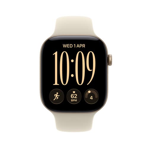 Apple Watch Series 12 GPS + Cellular 42mm Light Gold Aluminium Case with Sand Sport Band - S/M