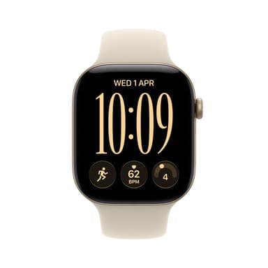 Apple Watch Series 12 GPS + Cellular 42mm Light Gold Aluminium Case with Sand Sport Band - S/M view 2