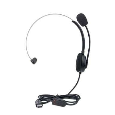 Manhattan Mono Over-Ear Headset (USB), Microphone Boom (padded), Polybag Packaging, Adjustable Headband, In-Line Volume Control, Ear Cushion, USB-A for both sound and mic use, cable 1.5m, Three Year Warranty view 6