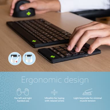 R-Go Tools Numeric keypad R-Go Numpad Break, ergonomic numeric keypad with break software, bluetooth, black view 4