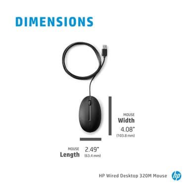 HP Wired Desktop 320M Mouse view 5
