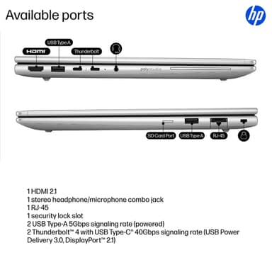 HP EliteBook 6 G1iR Wolf Pro Security Edition Intel Core 5 120U Laptop 35.6 cm (14") WUXGA 16 GB DDR5-SDRAM 512 GB SSD Wi-Fi 6E (802.11ax) Windows 11 Pro Silver view 4