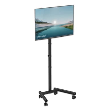 Manhattan Trolley Mount Stand for TV & Monitors, For screens: 13" to 42", VESA compatibility: all between 75X75 to 200x200mm - check the dimensions of the four mounting holes on back of screen to ensure it fits, Max 20kg, Height-adjustable to six levels, Bracket view 5