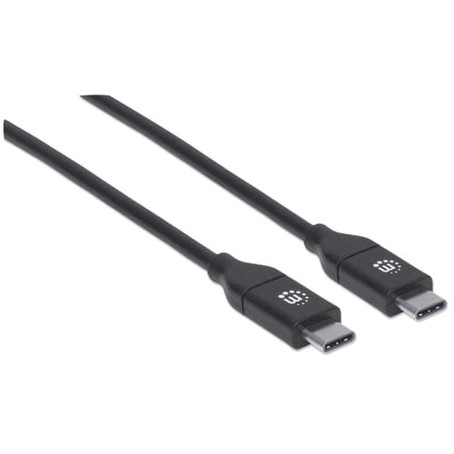 Manhattan USB-C to USB-C Cable, 2m, Male to Male, 480 Mbps (USB 2.0), 5A (super fast charging), Hi-Speed USB, Black, Lifetime Warranty, Equivalent to USB2C5C2M