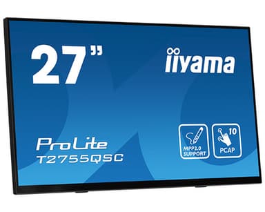 iiyama ProLite T2755QSC-B1 computer monitor 68.6 cm (27") 2560 x 1440 pixels Quad HD LCD Touchscreen Black view 3