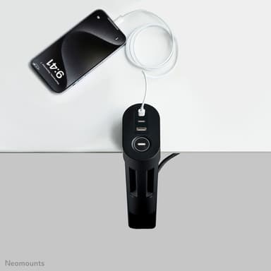 Neomounts DS22-840BL6 Desk socket with clamp and USB-C and USB-A ports - Quick charge view 8