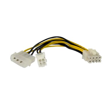 StarTech.com 6in 4 Pin to 8 Pin EPS Power Adapter with LP4 - F/M view 1