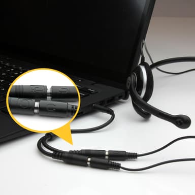 StarTech.com Headset adapter for headsets with separate headphone / microphone plugs - 3.5mm 4 position to 3 position and 2 position 3.5mm M/F view 4
