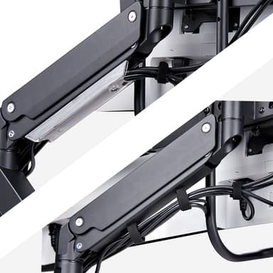 StarTech.com Desk Mount Triple Monitor Arm with Crossbar For Up To Three 27in Screens, VESA 75x75/100x100, Tool-Less Arm Adjustments, C-Clamp/Grommet, Spring-Assisted Arm view 6