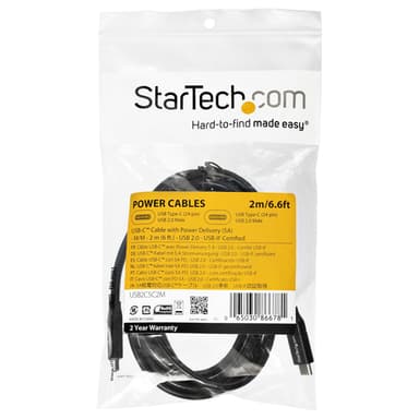 StarTech.com USB-C to USB-C Cable w/ 5A PD - M/M - 2 m (6 ft.) - USB 2.0 - USB-IF Certified view 5