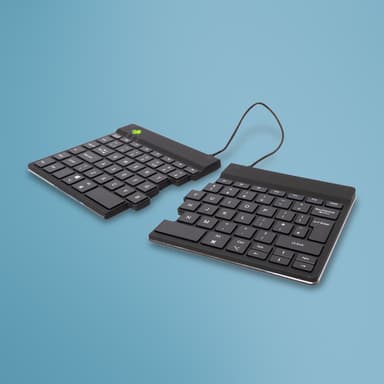 R-Go Tools Ergonomic keyboard R-Go Split Break with break software, ergonomic split keyboard, QWERTY (UK), Bluetooth, black view 1