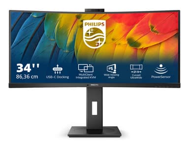 Philips 5000 series 34B1U5600CH/00 computer monitor 86.4 cm (34") 3440 x 1440 pixels Wide Quad HD LCD Black view 3