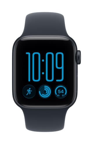 Apple Watch SE (3nd generation) SE 3 GPS 40mm Midnight Aluminium Case with Navy Blue Sport Band - M/L view 2