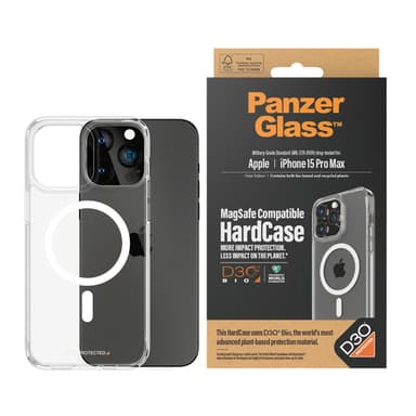 PanzerGlass ® HardCase Transparent w. White MagSafe & D3O® iPhone 15 Pro Max view 2