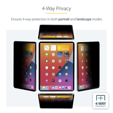 StarTech.com 4-Way Privacy Screen For 11-inch iPad Pro, For Portrait/Landscape Orientations, Touch-Enabled, +/- 30 Deg. View, Blocks up to 51% Blue Light, Anti-Glare view 10