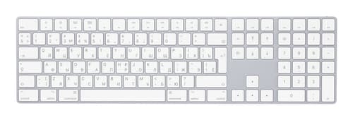 Apple Magic w/ Numeric Keypad keyboard Universal Bluetooth QWERTY Russian Silver, White