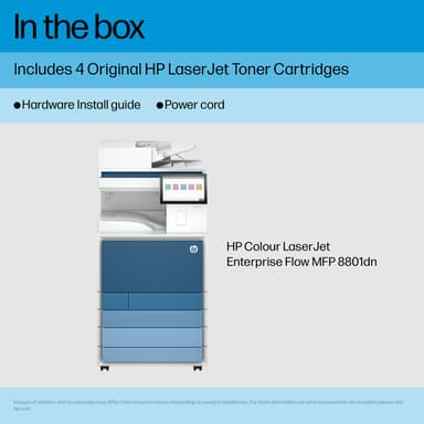 HP LaserJet Enterprise 8801dn Multifunction Color Printer, Only Ethernet; Duplex; Copier, Scanner view 2