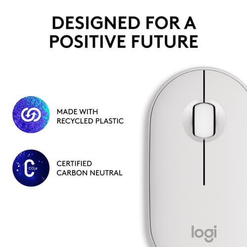 Logitech Pebble 2 M350s mouse Travel Ambidextrous RF Wireless + Bluetooth Optical 4000 DPI