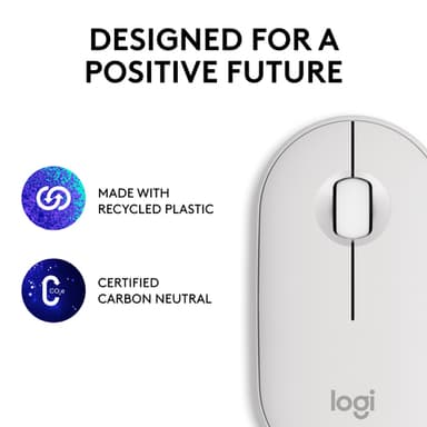 Logitech Pebble 2 M350s mouse Travel Ambidextrous RF Wireless + Bluetooth Optical 4000 DPI view 19