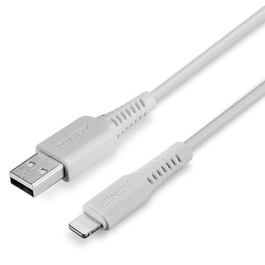 Lindy 2m USB to Lightning Cable, White view 5