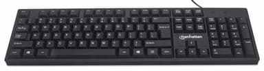 Manhattan Keyboard UK USB Wired, Standard Qwerty layout, Black, Full Size Keys, Cable 1.5m, USB-A connection, Plug and Play, Three Year Warranty, Retail Boxed view 5